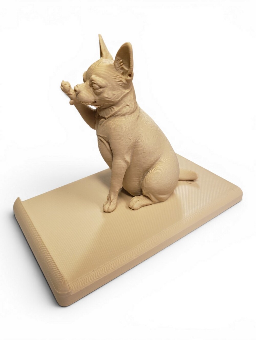 Hand Crafted Chihuahua Dog Raised Paw Phone Holder - Picture 4 of 4